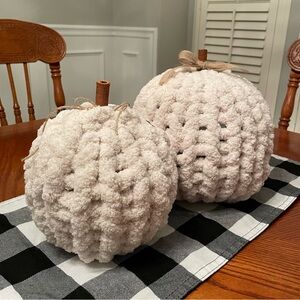 Ivory Pumpkins, set of two